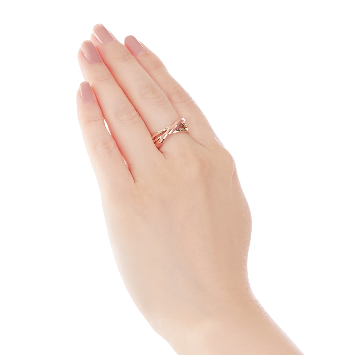 K10イエローゴールド/K10ピンクゴールドダイヤモンドリング(RFR698-001