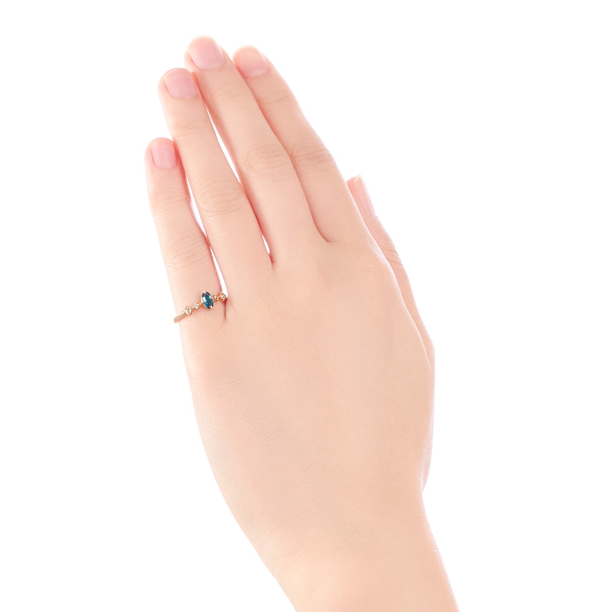 K10イエローゴールドロンドンブルートパーズリング（ピンキーリング