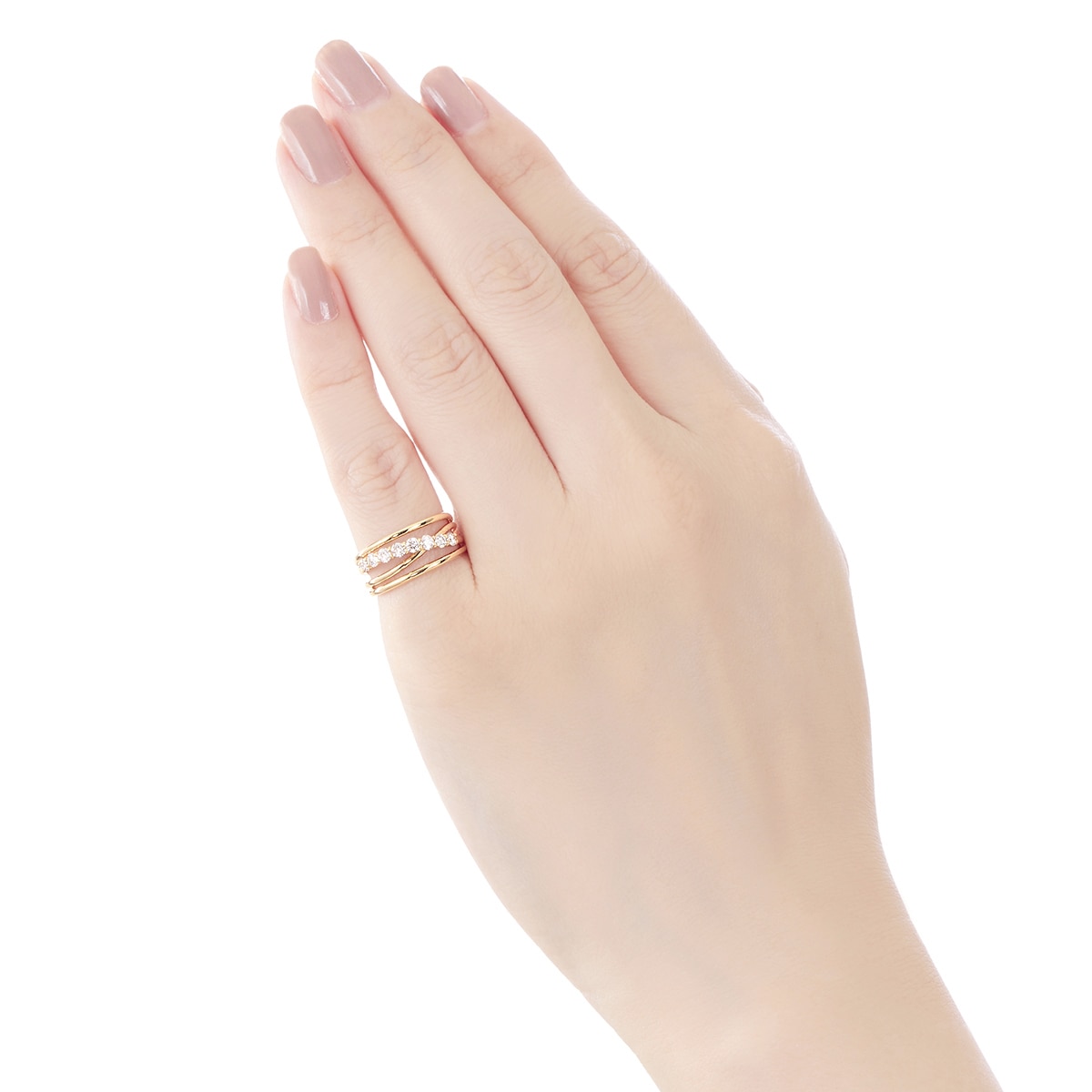 K18イエローゴールドダイヤモンドリング（ピンキーリング）(RFR733-001