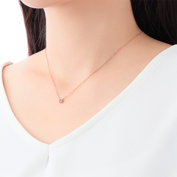 K10ピンクゴールドピンクサファイアネックレス(RPN214)|TSUTSUMI
