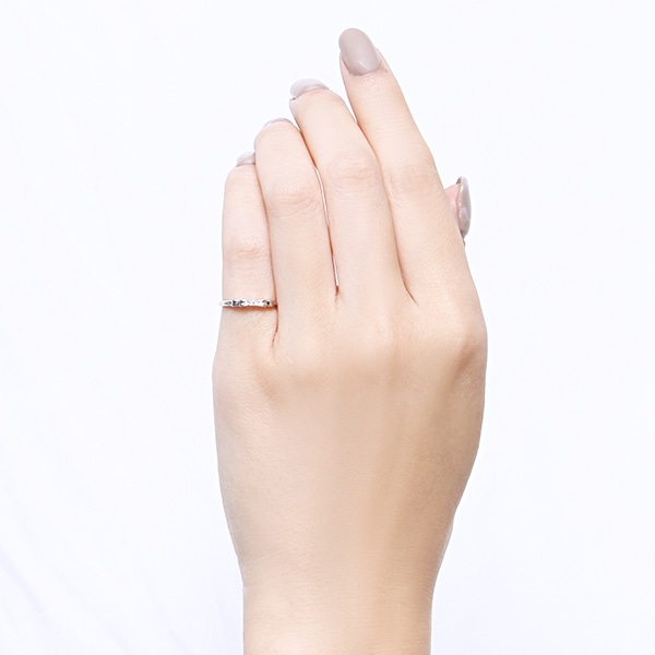 K10ホワイトゴールドダイヤモンドリング（ピンキーリング）(RFR129-001