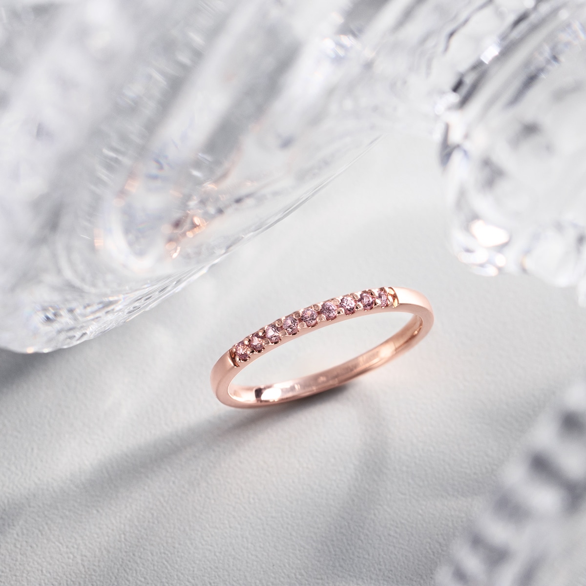 K10ピンクゴールドピンクサファイアリング（ピンキーリング）(RFR888