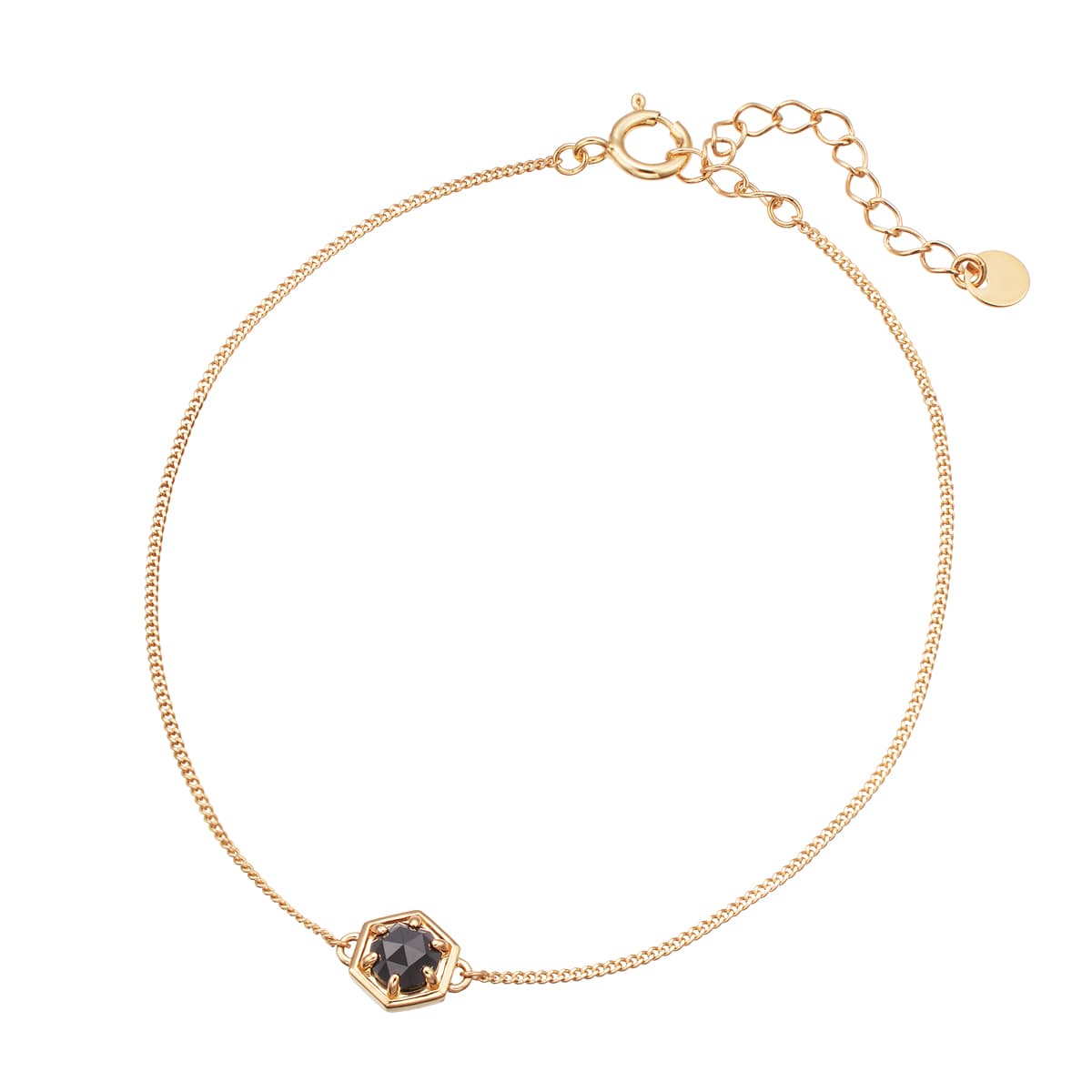 K10イエローゴールドブラックダイヤモンドブレスレット(RBL642