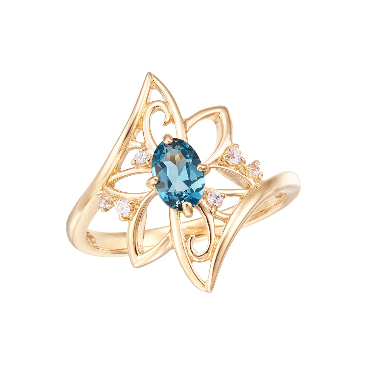 K10イエローゴールドロンドンブルートパーズリング(RFR910-002