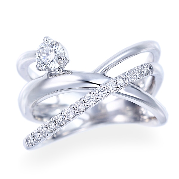 プラチナ鑑定書付ダイヤモンドリング（0.23カラット）(RKR266