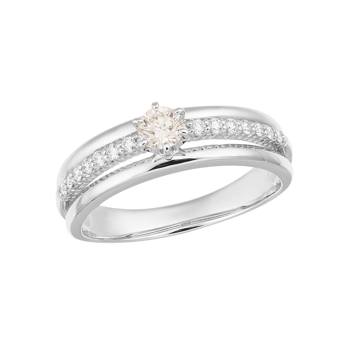 K18イエローゴールド鑑定書付ダイヤモンドリング（0.18カラット