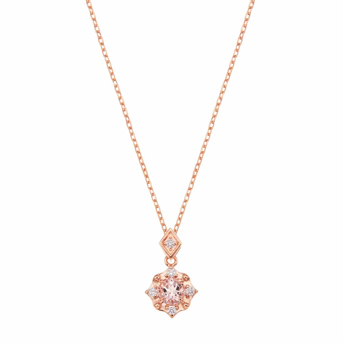 K10ピンクゴールドモルガナイトネックレス(RPN443-002)|TSUTSUMI