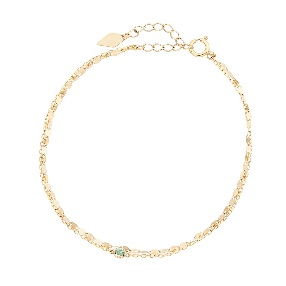 K10イエローゴールドエメラルドブレスレット(RBL603)|TSUTSUMI