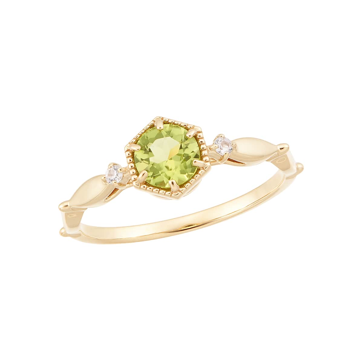K10イエローゴールドペリドットリング(RFR171-002)|TSUTSUMI