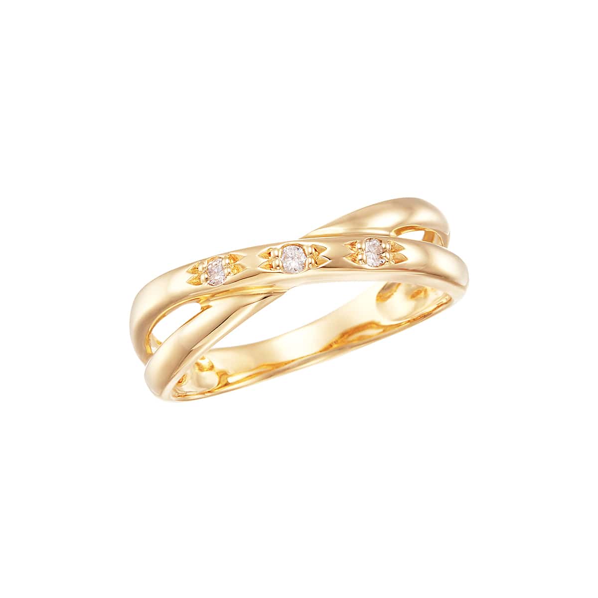 K10イエローゴールドダイヤモンドリング（ピンキーリング）(RFR138