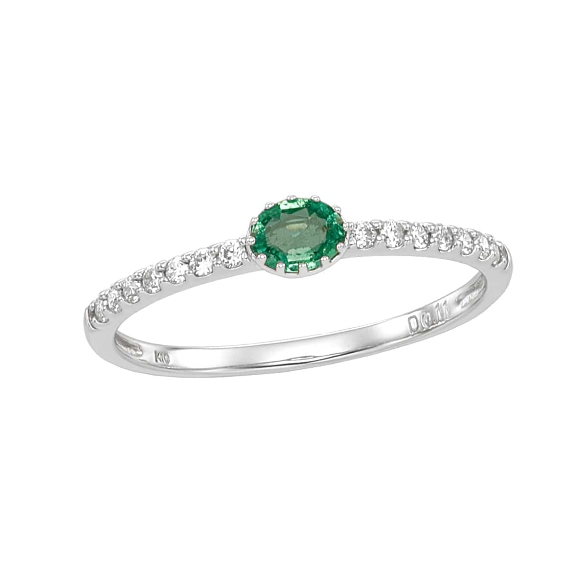K10ホワイトゴールドエメラルドリング(RFR600)|TSUTSUMI（ジュエリー