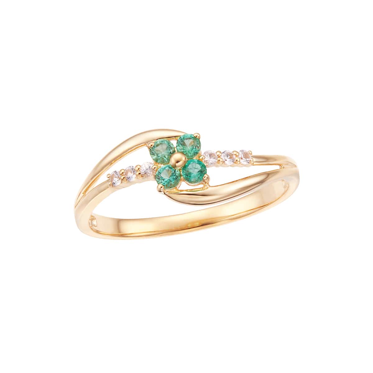 K10イエローゴールドエメラルドリング（ピンキーリング）(RFR839