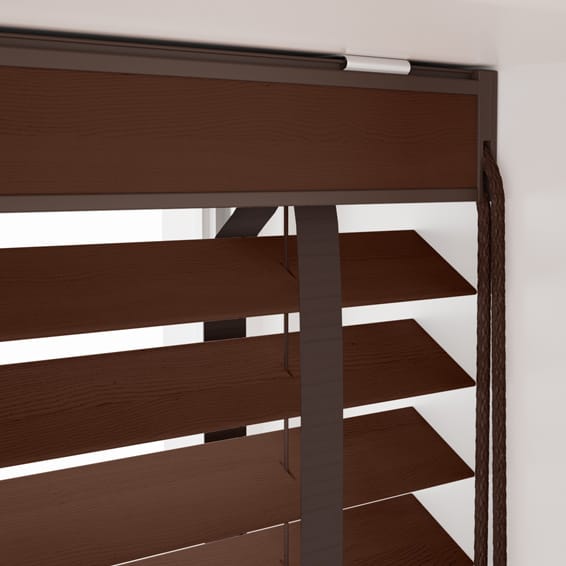 シンプル ダークブラウン＆ブラウン ウッドブラインド