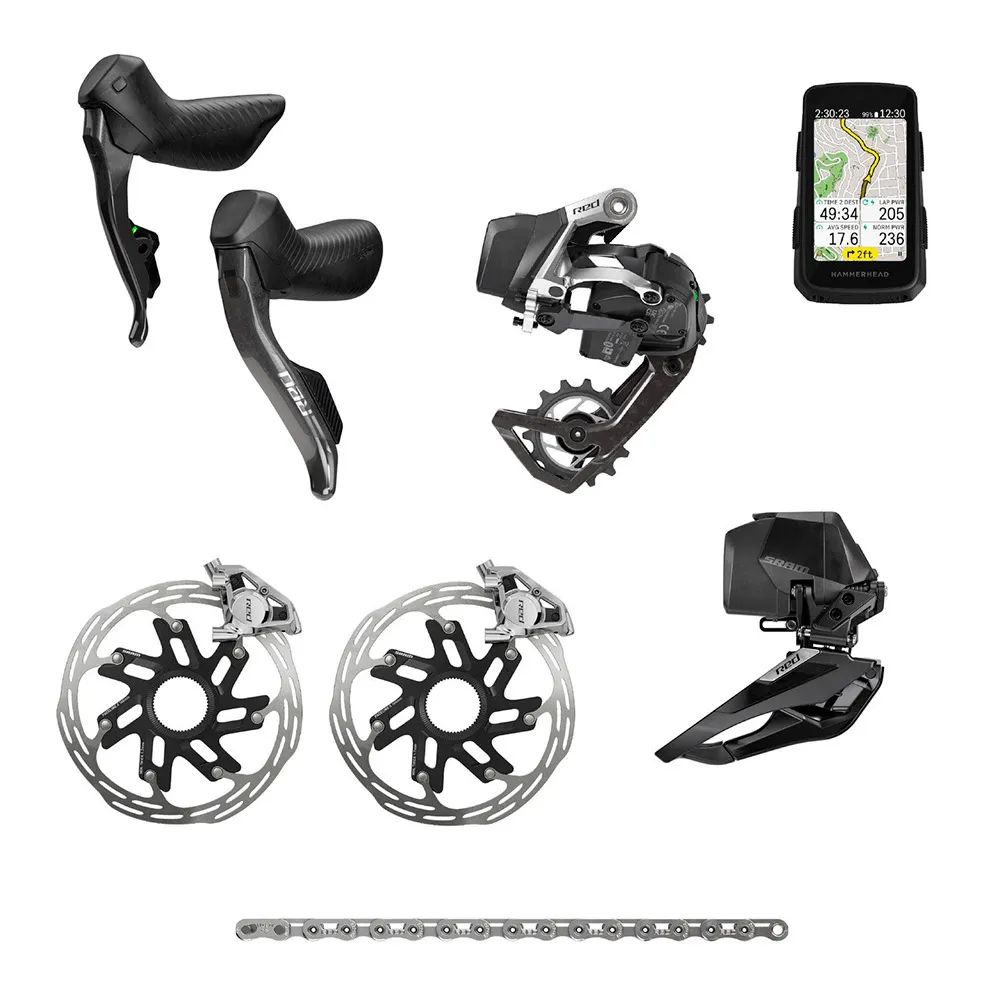 Sram Red eTap AXS E1 2X HRD groupset, Silver | Bikeinn