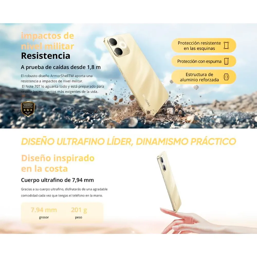 Realme Note 70T 4GB/128GB 6.7´´ 黒 | Techinn