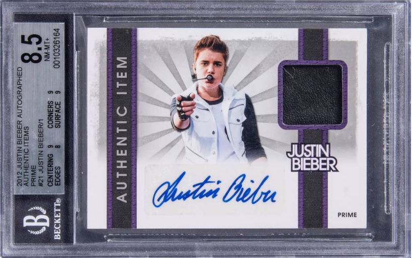 ジャスティン・ビーバーの1of 1サインカードに103万円！ 【Goldin