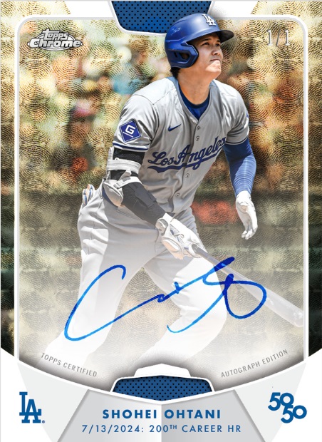 大谷の「50-50」トレカを新発売！ お宝カードを多数、封入で完売必至