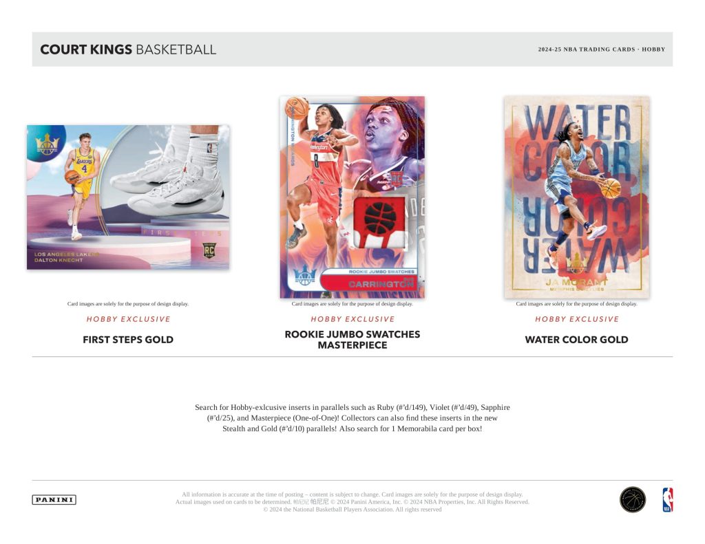 🏀 NBA 2024-25 PANINI COURT KINGS BASKETBALL HOBBY【製品情報