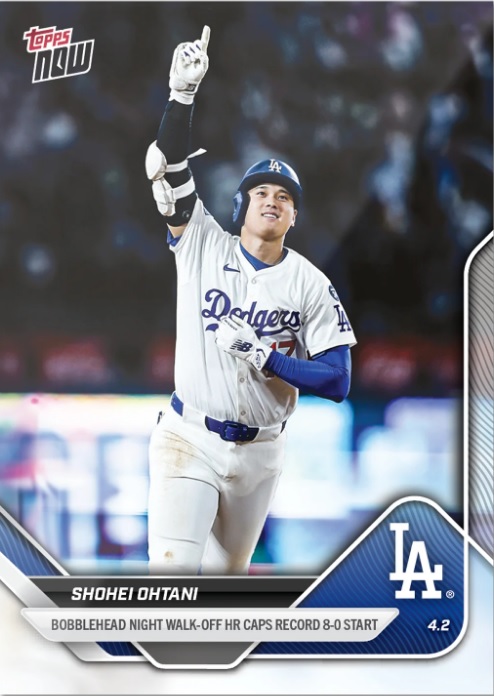 大谷のサヨナラ弾で珍「TOPPS NOW」！ ボブルヘッドカードはトラウト