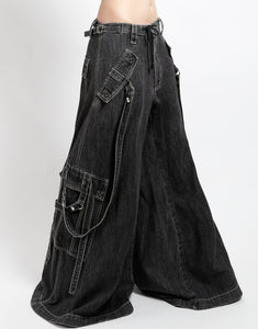 BOOSTER STRAP PANT BLACK DENIM – trashandvaudeville