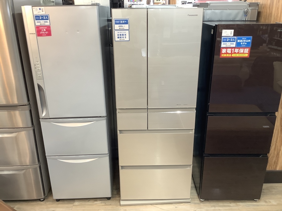 ナチュラルなゴールドが輝かしいPanasonic（パナソニック）の冷蔵庫を