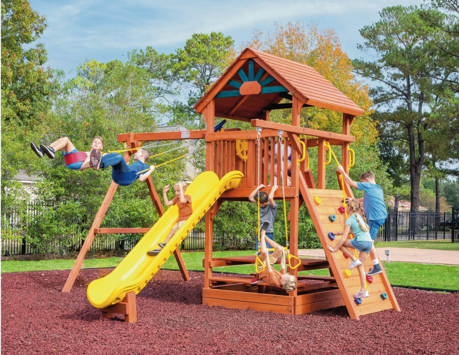 5.8 Bengal Fort | Small Backyard w/ Wood Roof |Scoop Slide