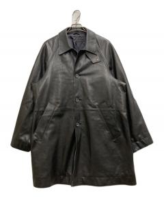中古・古着通販】ato (アトウ) DOUBLE BREASTED BELTED COAT ネイビー