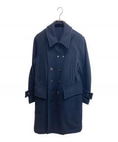 中古・古着通販】ato (アトウ) DOUBLE BREASTED BELTED COAT ネイビー