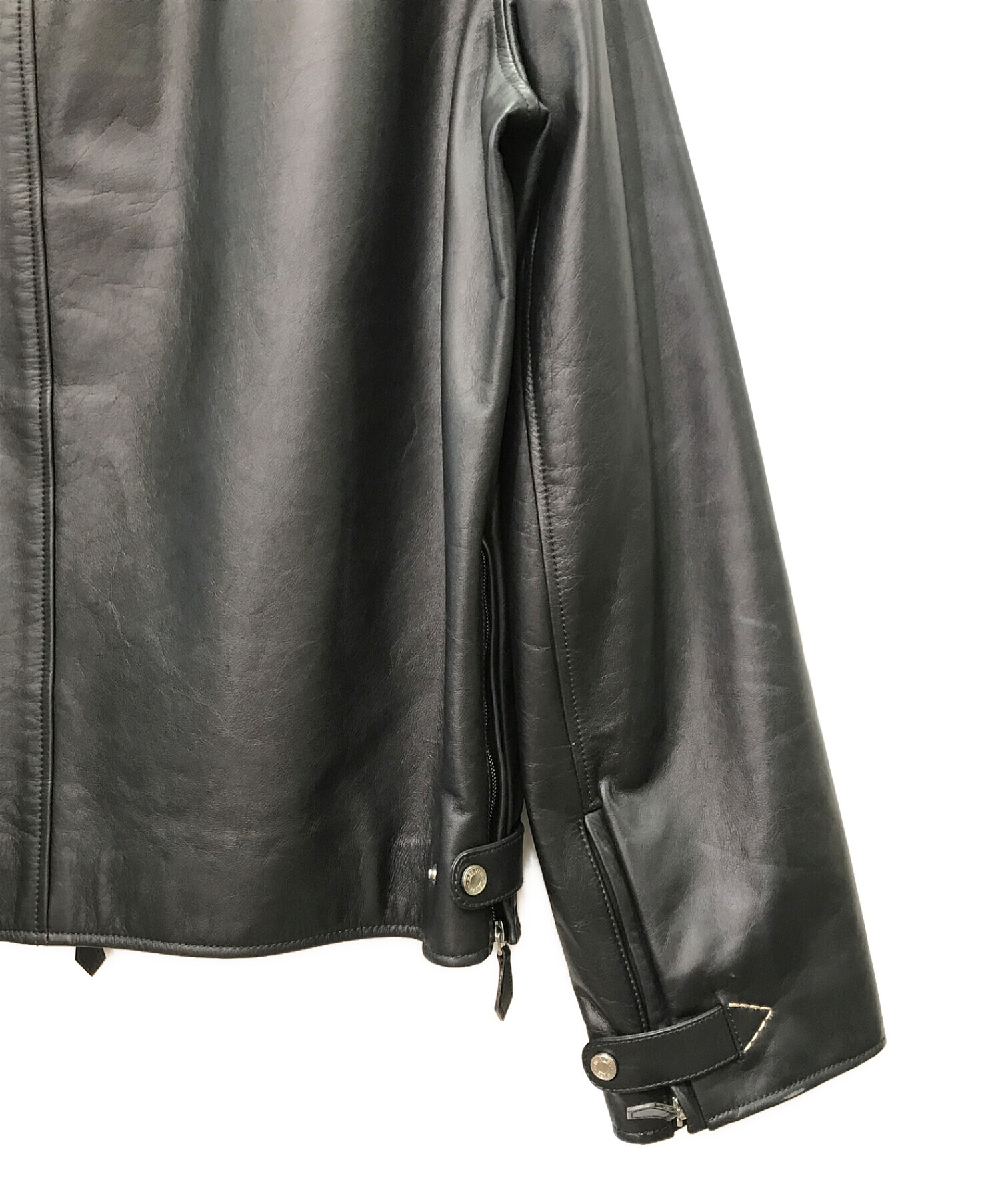 中古・古着通販】HERMES (エルメス) レザージップアップジャケット