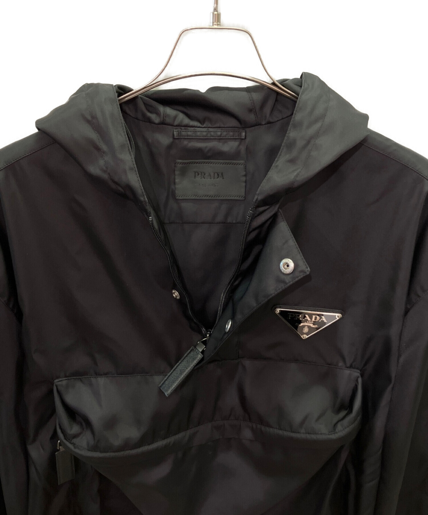 中古・古着通販】PRADA (プラダ) ナイロンハーフジップパーカー