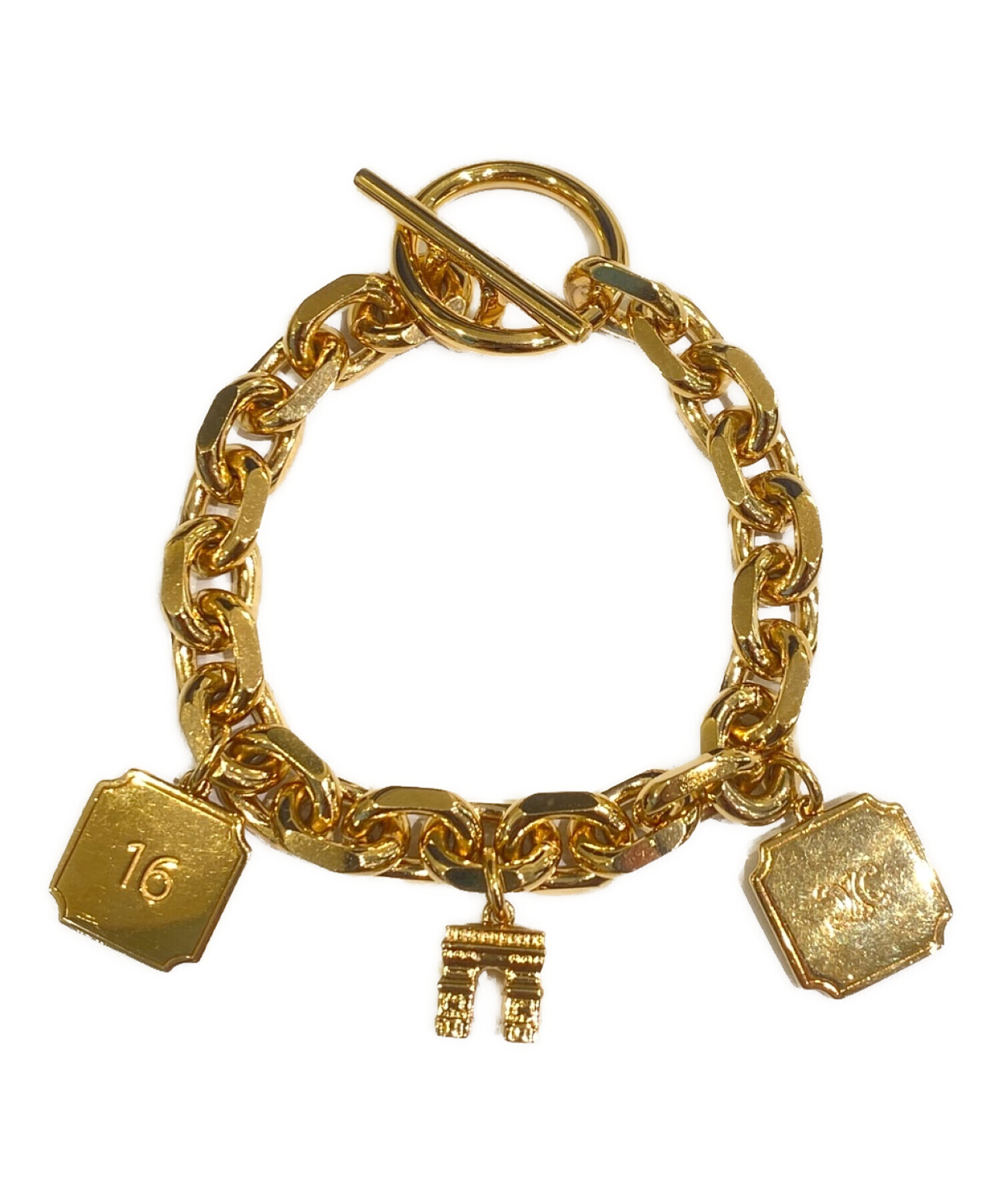 中古・古着通販】CELINE (セリーヌ) 16チェーンブレスレット ゴールド