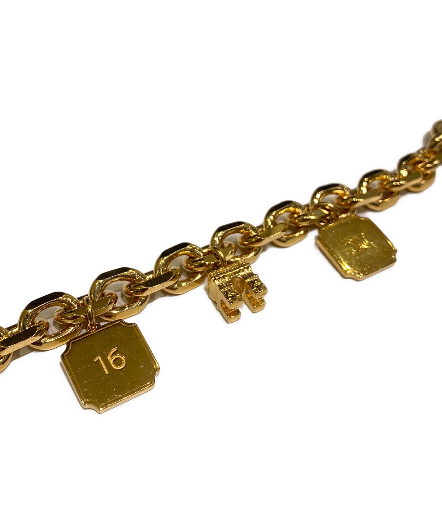 中古・古着通販】CELINE (セリーヌ) 16チェーンブレスレット ゴールド