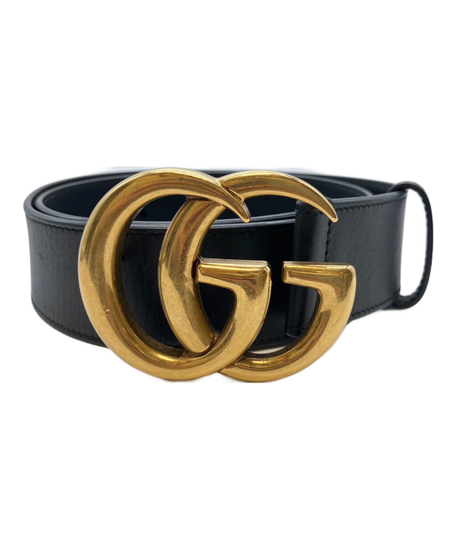 中古・古着通販】GUCCI (グッチ) ダブルGレザーベルト ブラック サイズ