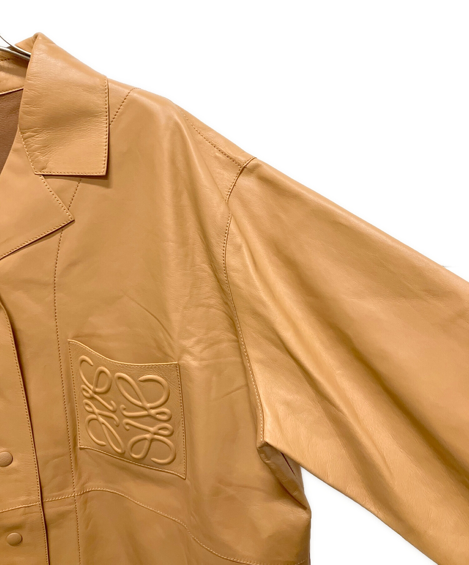 中古・古着通販】LOEWE (ロエベ) パジャマ レザージャケット ブラウン