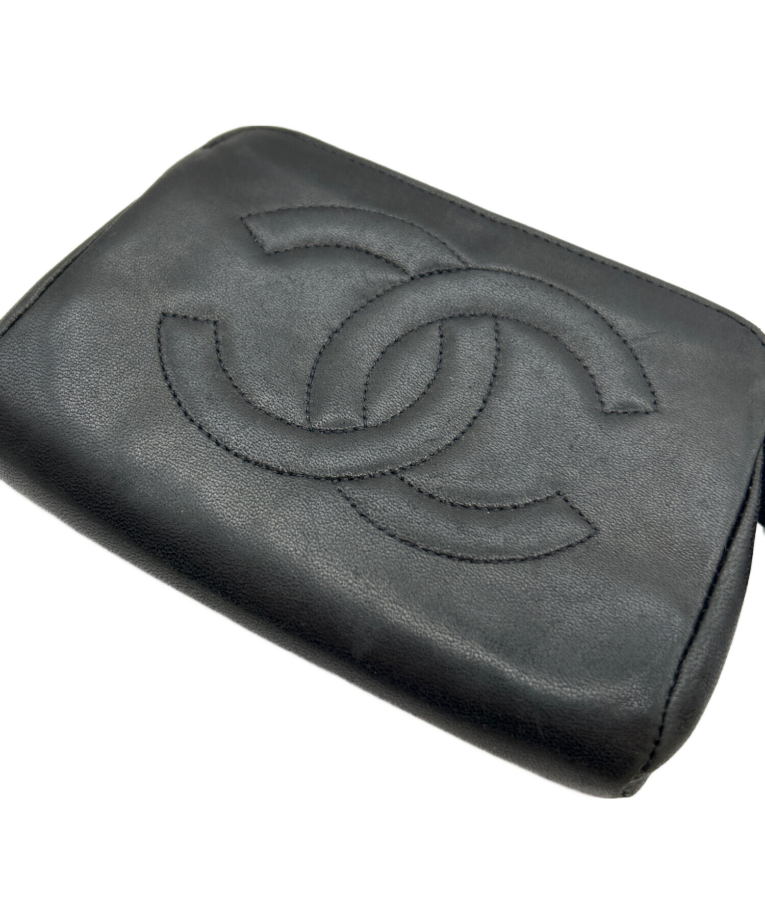 中古・古着通販】CHANEL (シャネル) ココマークポーチ ブラック サイズ