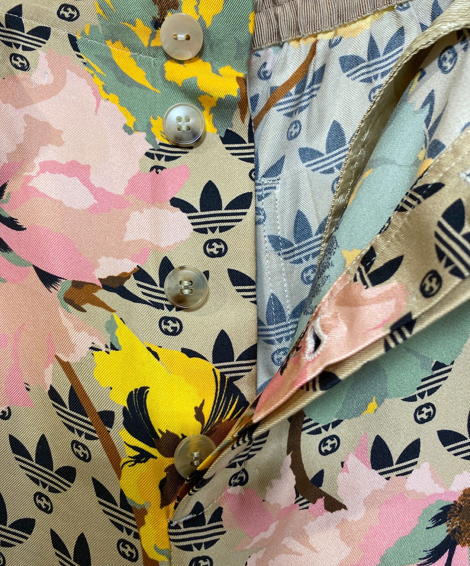 中古・古着通販】GUCCI (グッチ) adidas (アディダス) 総柄シルク