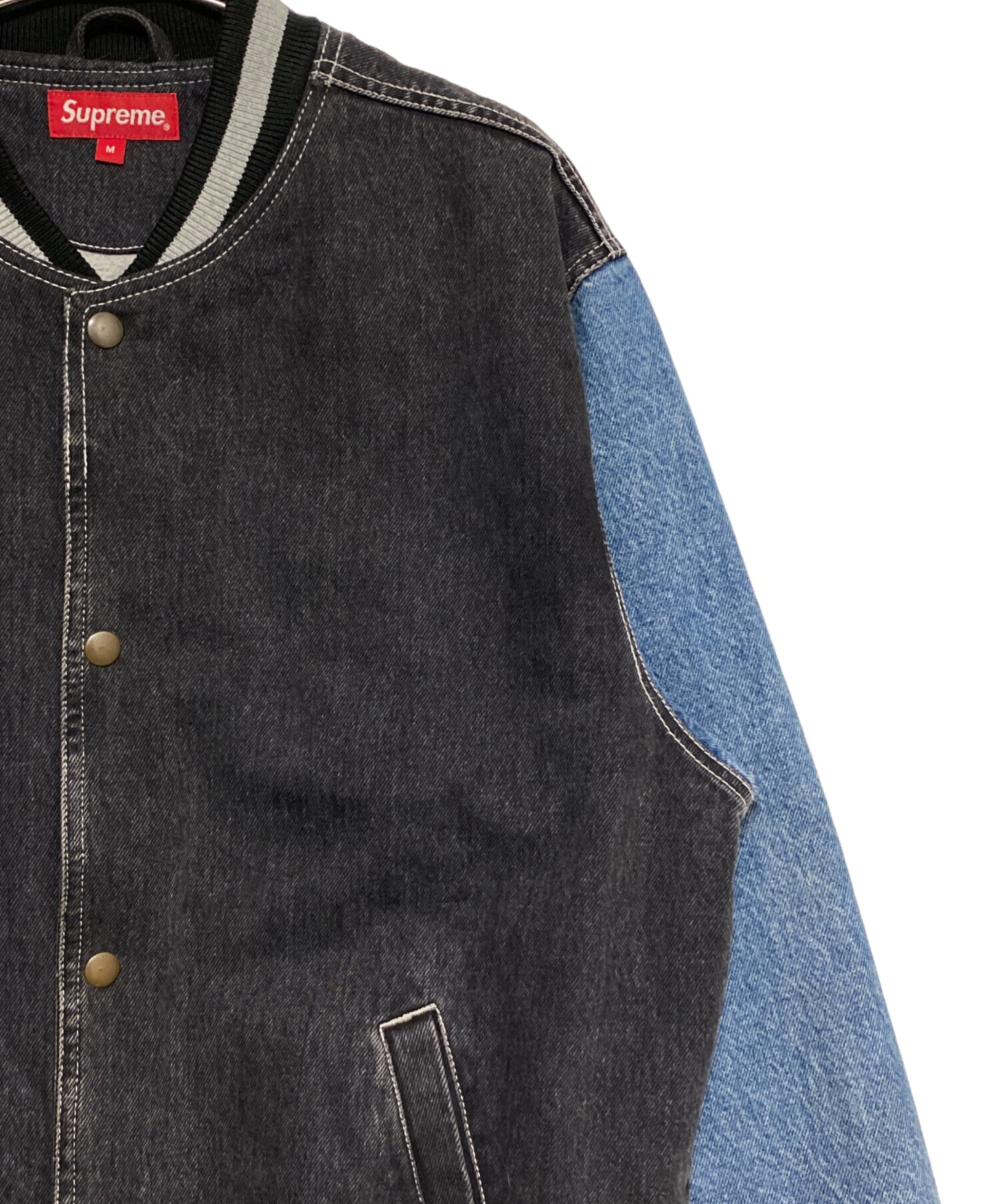 中古・古着通販】SUPREME (シュプリーム) Denim Varsity Jacket ブルー