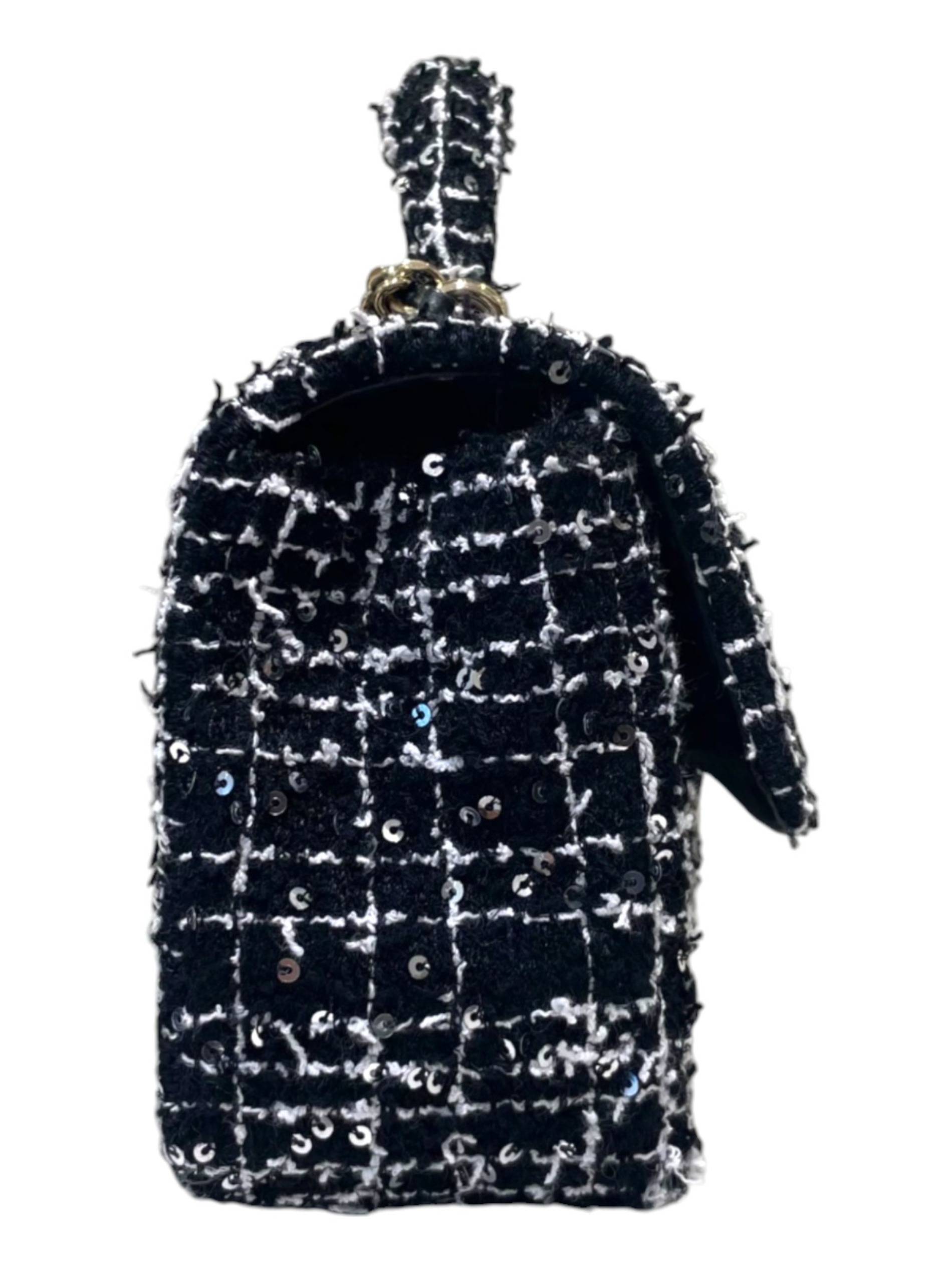 中古・古着通販】CHANEL (シャネル) トップハンドル ツイード チェーン