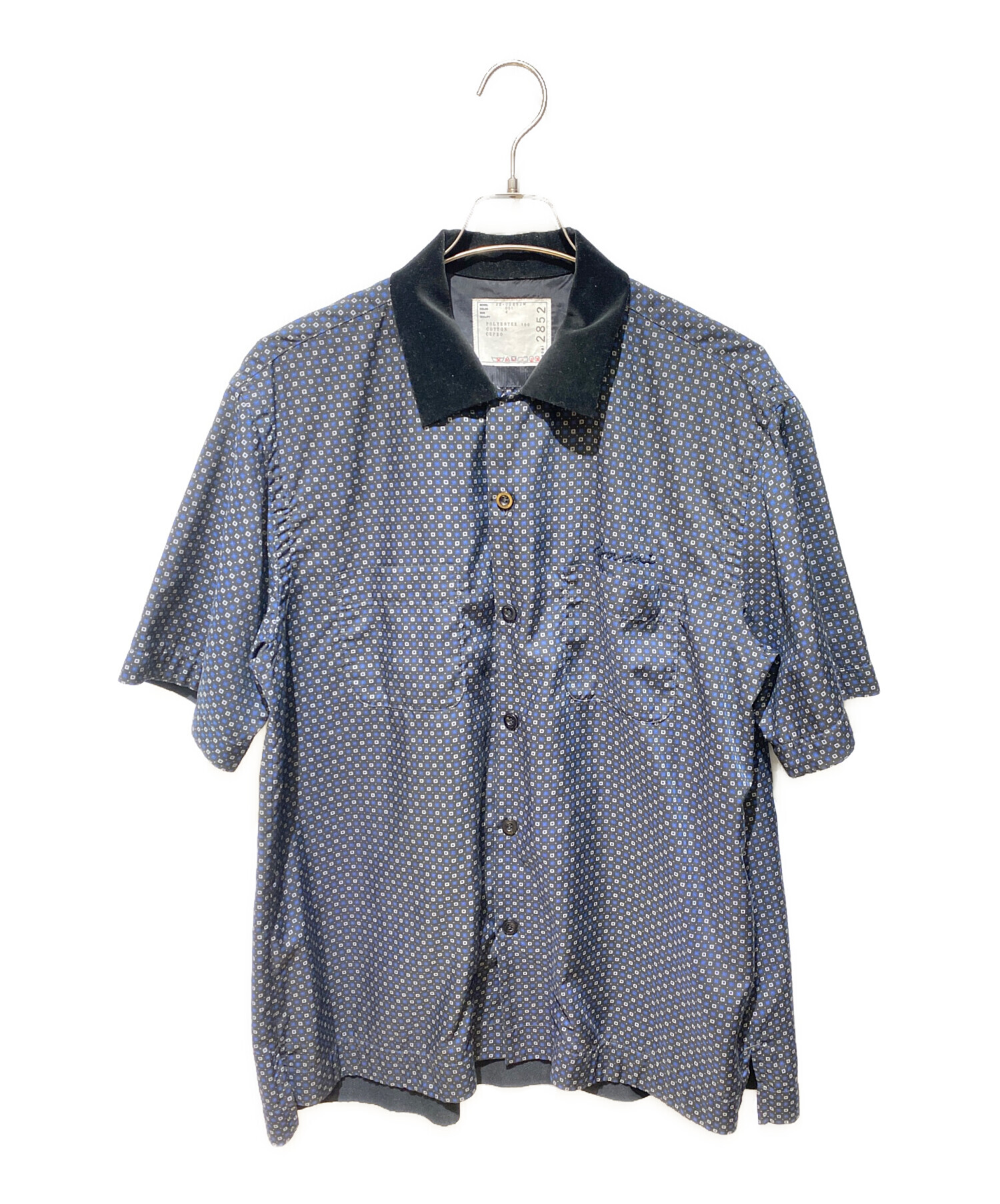 中古・古着通販】sacai (サカイ) 総柄半袖シャツ ブラック サイズ:4