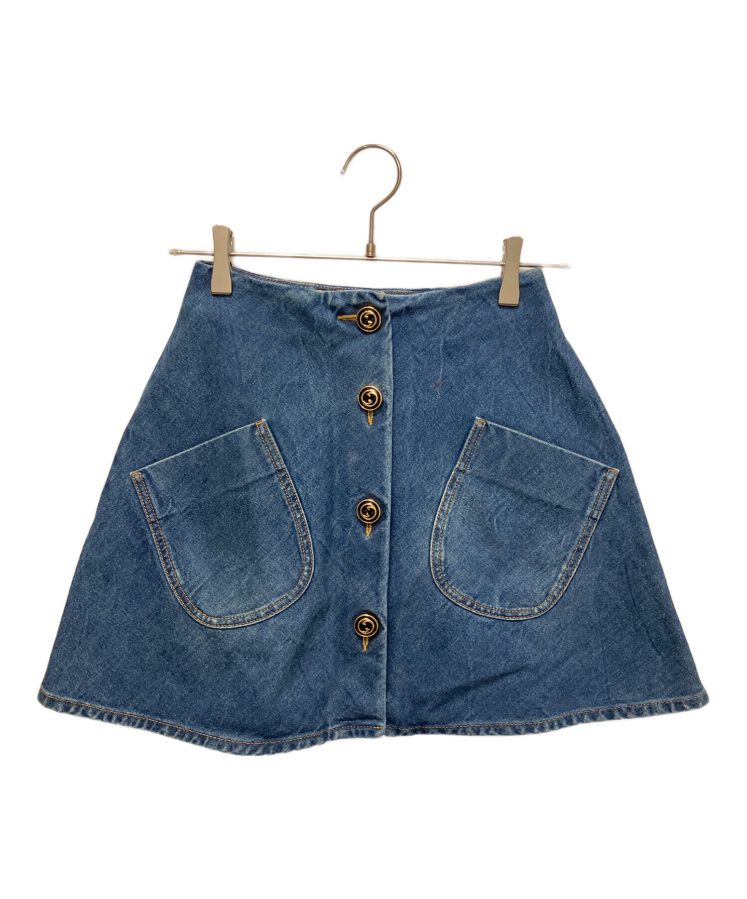 中古・古着通販】GUCCI (グッチ) GGボタン フレアデニムスカート