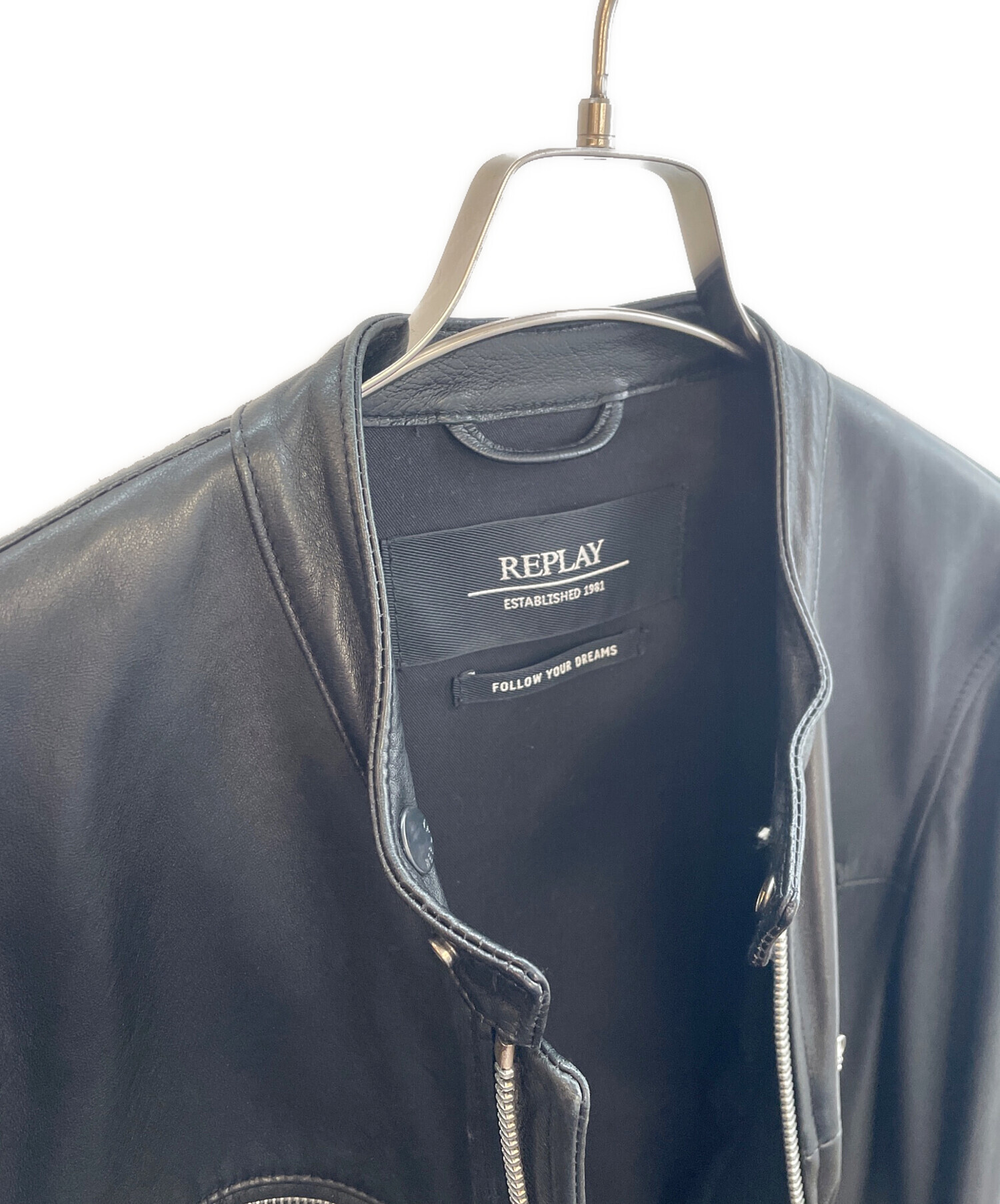 中古・古着通販】REPLAY (リプレイ) レザージャケット ブラック サイズ