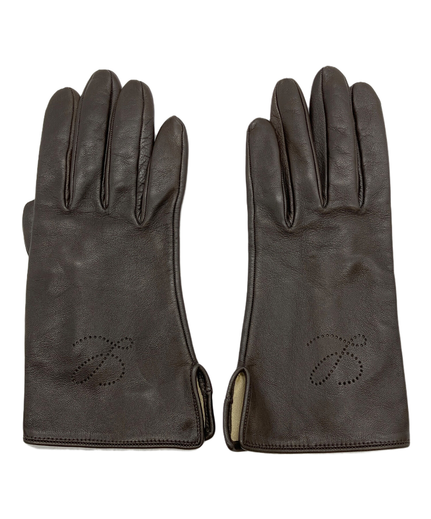 中古・古着通販】LOEWE (ロエベ) レザーグローブ ブラウン｜ブランド