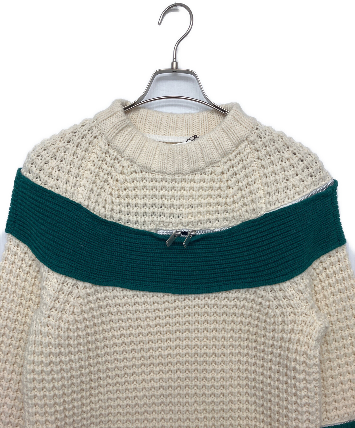 中古・古着通販】sacai (サカイ) ジップアタッチメントニット ベージュ