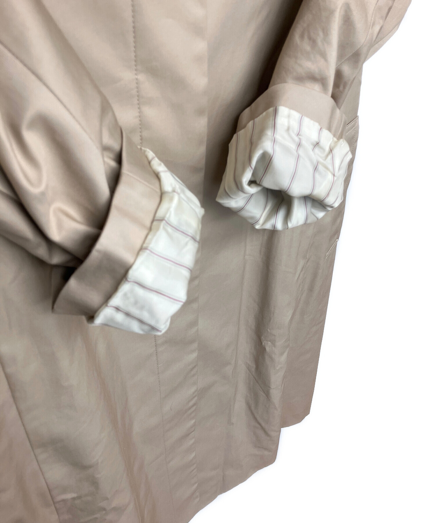 中古・古着通販】ANAYI (アナイ) ノーカラーコート ベージュ サイズ:36