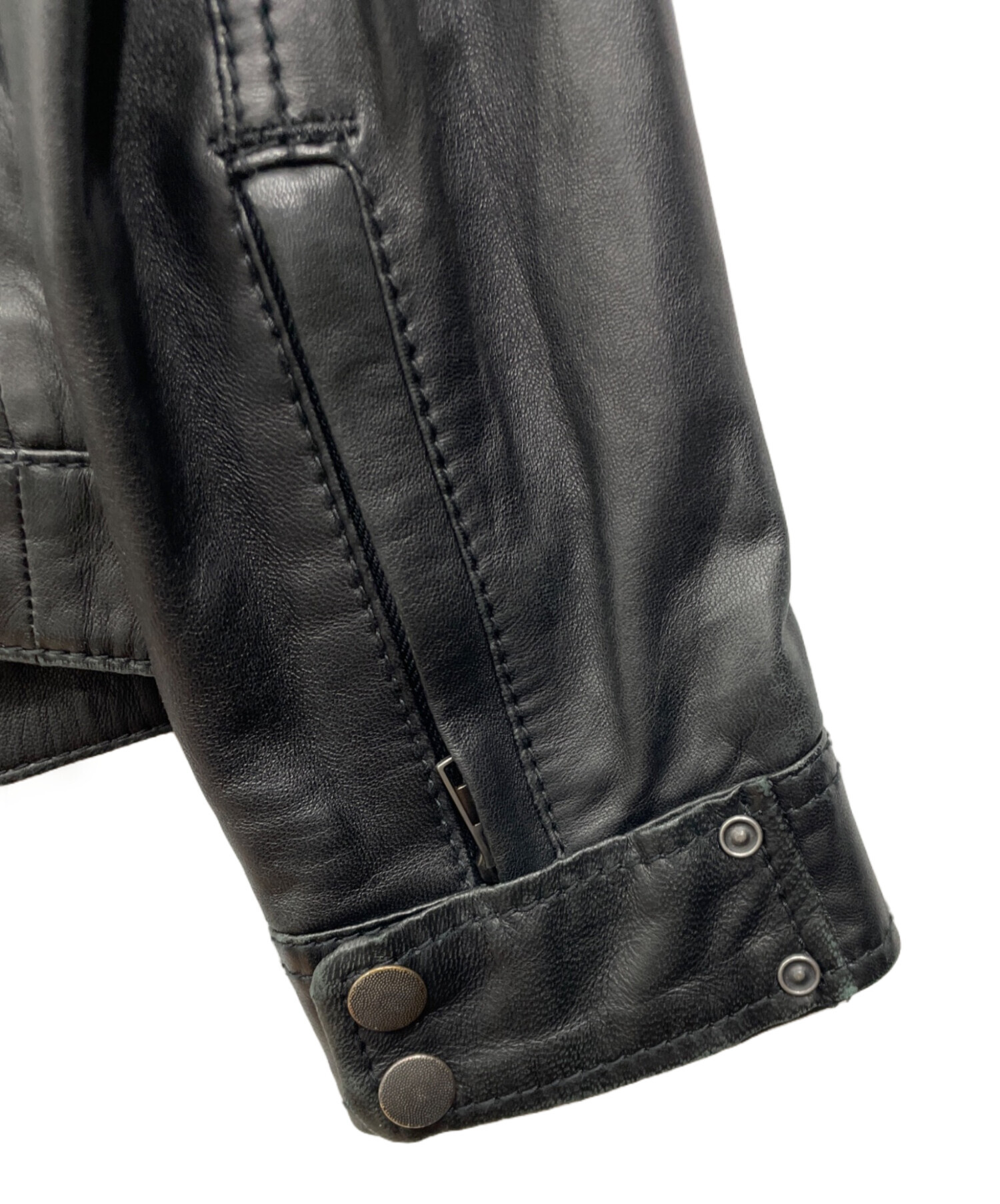 中古・古着通販】DIESEL (ディーゼル) ラムレザーシングルライダース