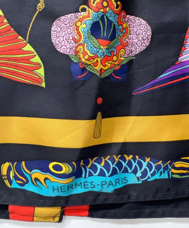 中古・古着通販】HERMES (エルメス) 総柄シルクシャツ ブラック サイズ