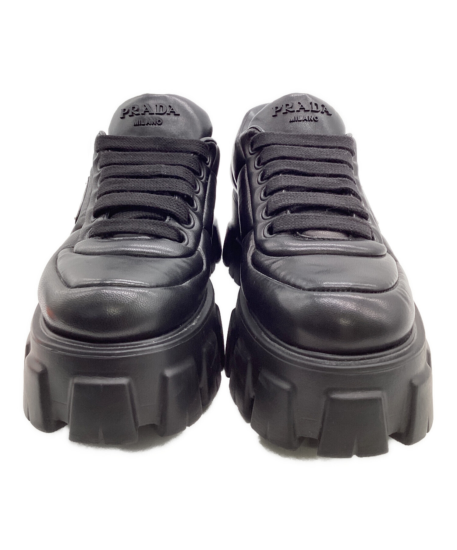 中古・古着通販】PRADA (プラダ) モノリス ダッドスニーカー ブラック