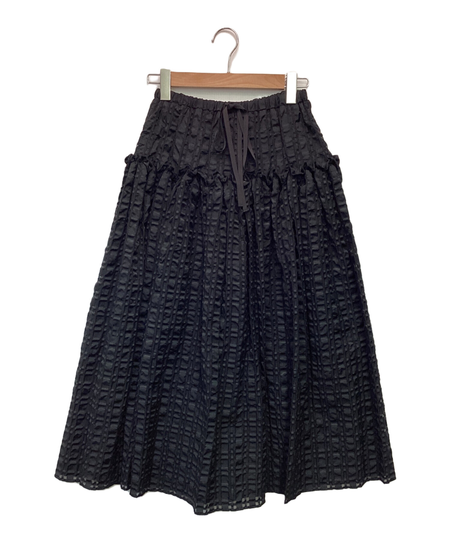 中古・古着通販】cygne (シーニュ) ジャガード スカート SWAN ブラック