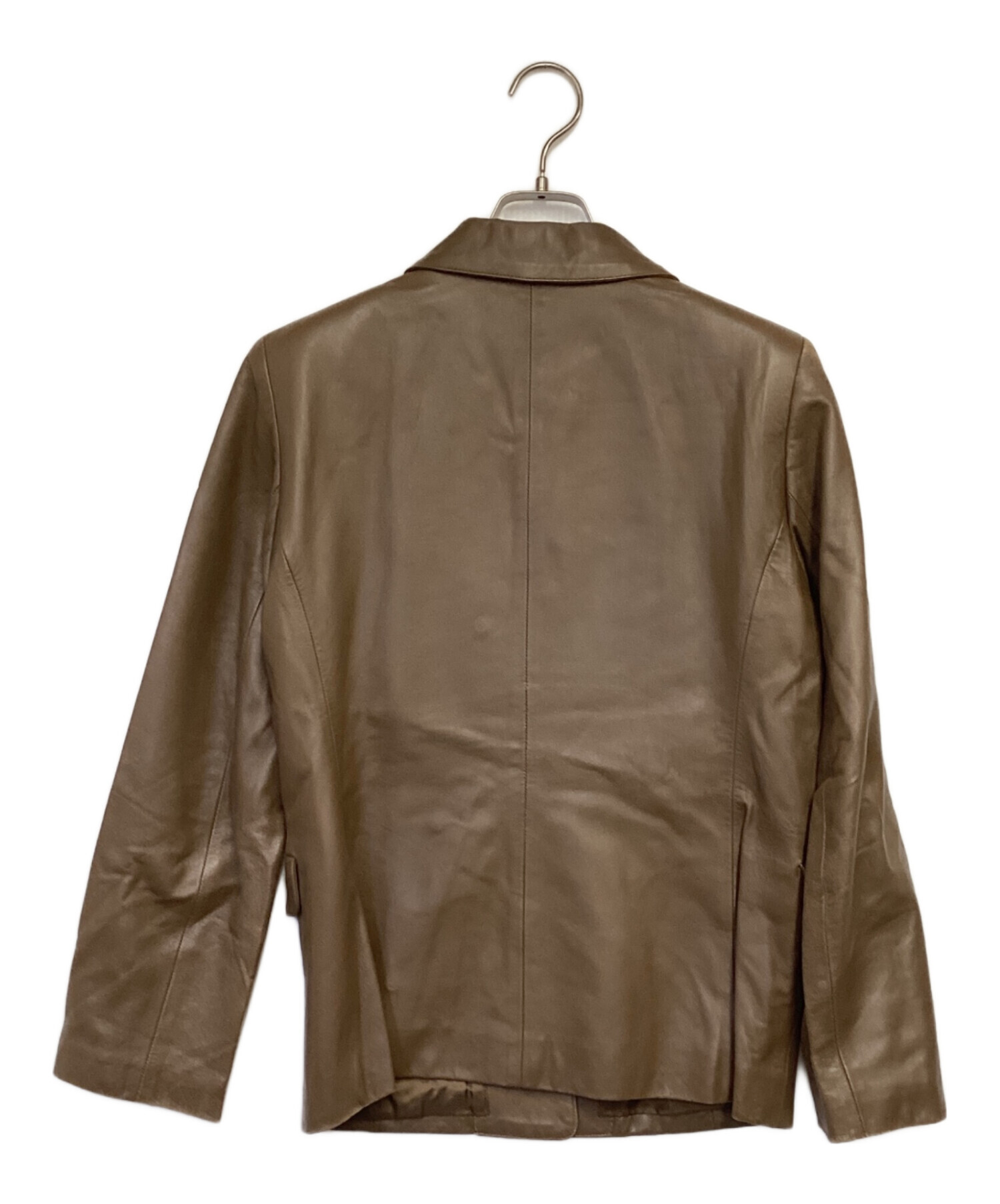 中古・古着通販】BALMAIN (バルマン) ラムレザージャケット ブラウン