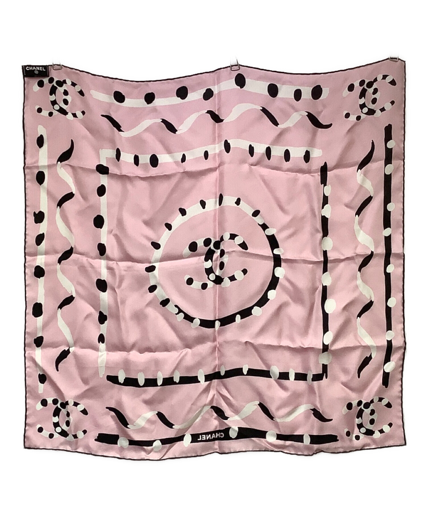 中古・古着通販】CHANEL (シャネル) ココマークシルクスカーフ ピンク